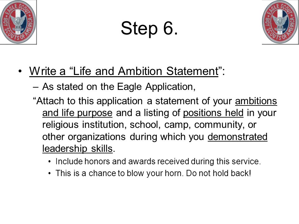 How to write an eagle scout life statement